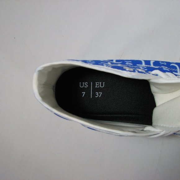 Math Pi 3.14 Sneakers Blue White 7/37 Canvas Teacher Gift Nerd Geek Shoes - Picture 5 of 7